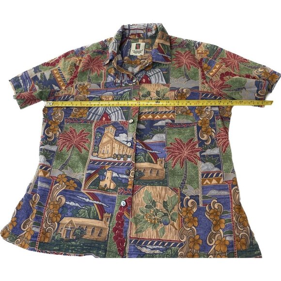 Tori Richard Honolulu Hawaiian Shirt Women's Small Multicolor Floral Palm Church - Picture 7 of 8